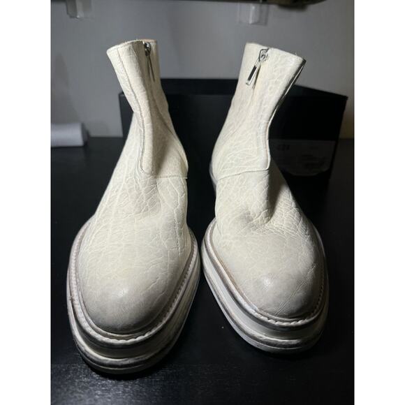 424 White Zip Shine Calf Cuban Boots main image 14